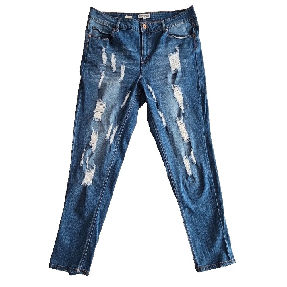 Dollhouse Jeans Women's Size 18 (36x30) Medium Wash Blue Distressed PK-2195DHXL